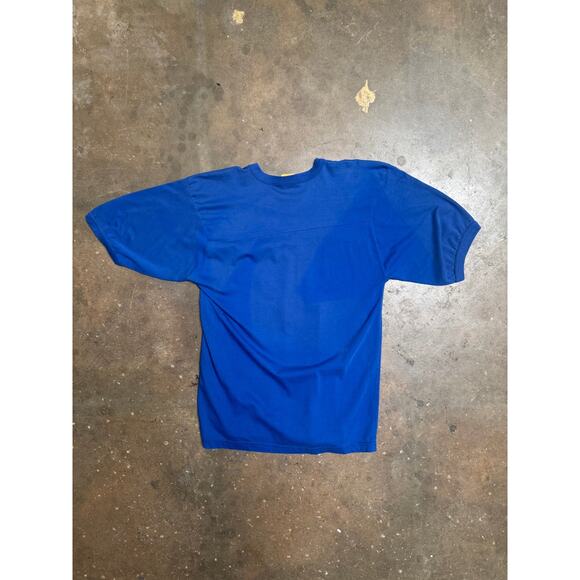 Vintage 80s Superman Shirt Mens Large Blue DC Comics Short Sleeve V Neck USA - L - Picture 5 of 14